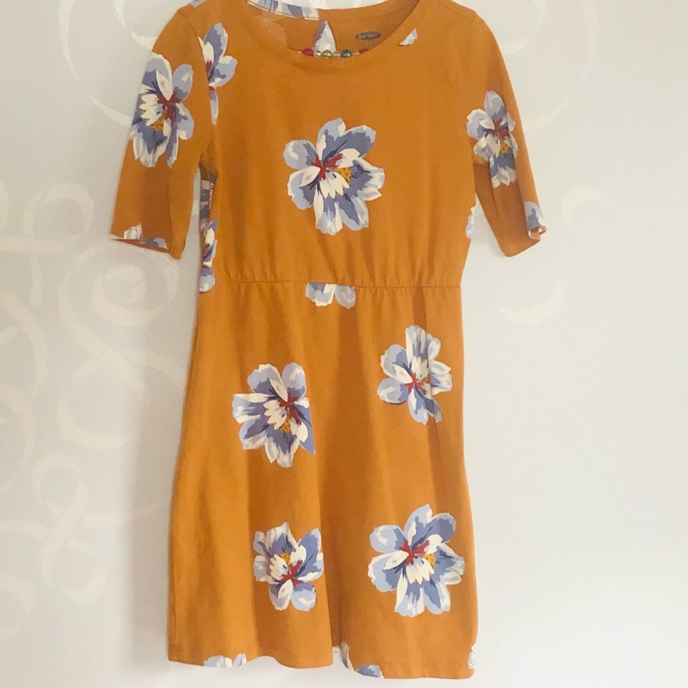 Old Navy- Girls Mustard yellow floral dress